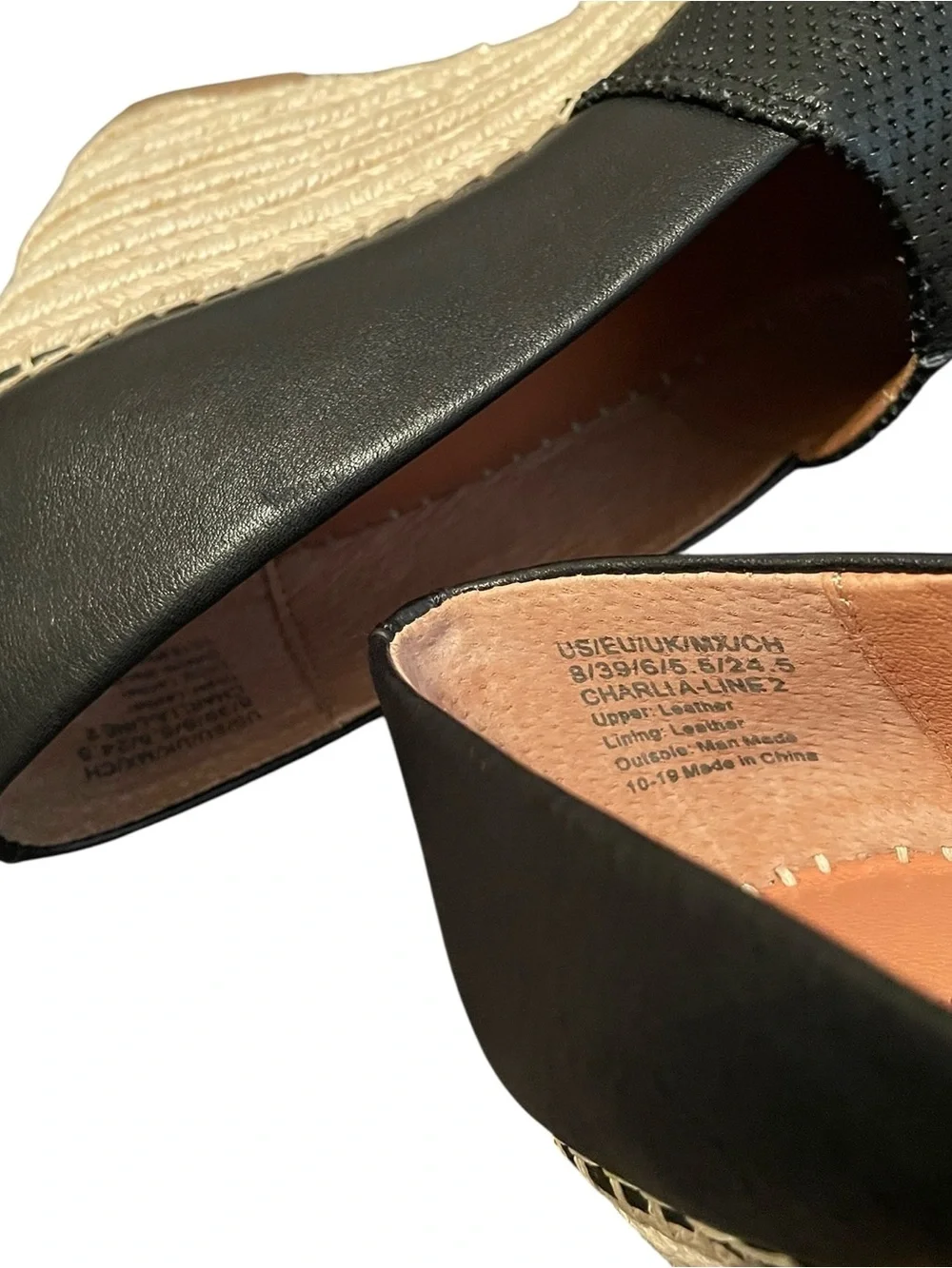 Gentle Souls Women’s Black Leather‎ Charli A-Line 2 Slip On Wedge Heels Size 8M